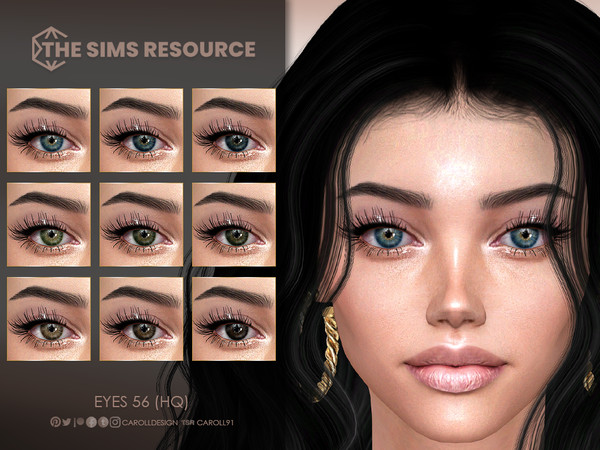 Sims 4 — Eyes 56 (HQ) by Caroll912 — A 9-swatch realistic set of eyes in different shades of blue, green and brown.