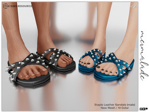 Sims 4 — Staple Leather Sandals (male) S120 by mermaladesimtr — New Mesh 10 Swatches All Lods All Maps Teen to Elder For