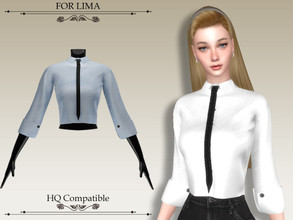 Sims 4 — Suit Shirt 38 by ForLima — 8 Colors HQ Compatible All LOD's New Mesh Custom Thumbnail