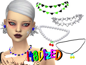 Sims 4 — MAXIDENT NECKLACE SET (FEMALE) by 148DAZED — ALL items are BG & HQ compatible based on the jewelry stray