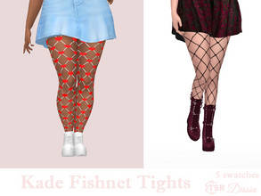 Sims 4 — Kade Fishnet Tights by Dissia — Mesh tights in black, white, red and pink color Available in 5 swatches