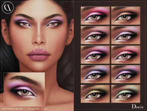 Sims 4 — Eyeshadow #CC08 by Docie — - Custom thumbnail - 10 color options - HQ texture - Compatible with HQ Mod