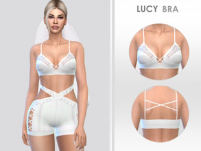 Sims 4 — Lucy Bra by Puresim — White bra for bride sims.