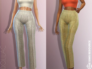 Sims 4 — Linen Trousers DO730 by DOLilac — Custom thumbnail New Mesh 8 Colors Adult-Elder-Teen-Young Adult For Female