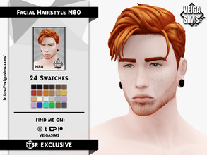 Sims 4 — Facial Hair Style N80 by David_Mtv2 — All maxis color (24 colors).