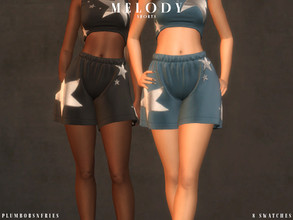 Sims 4 — MELODY | shorts by Plumbobs_n_Fries — Shorts with Star Prints New Mesh HQ Texture Female | Teen - Elders Hot