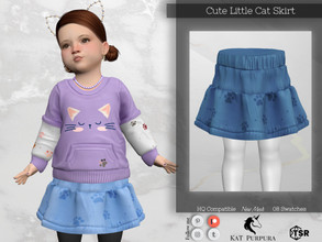 Sims 4 — Cute Little Cat Skirt  by KaTPurpura — Wide skirt with elastics and cat-themed