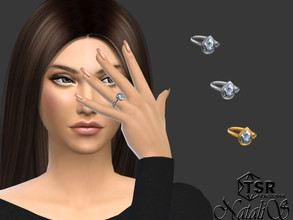 Sims 4 — Pear cut diamond bezel engagement ring by Natalis — Pear cut diamond bezel engagement ring. Female teen- elder.