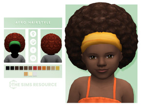 Sims 4 — Afro Hairstyle (Toddler) by OranosTR — Afro Hairstyle is a afro hairstyle for toddler sims. This hair has 15 EA