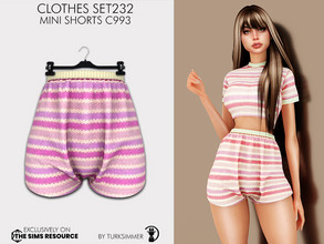 Sims 4 — Clothes SET232 - Mini Shorts C993 by turksimmer — 6 Swatches Compatible with HQ mod Works with all of skins