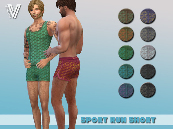 Sims 4 — Sport Running Shorts V1 by SimmieV — A new collection of running shorts in satin. The design features a