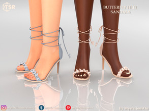 Sims 4 — Butterfly heel sandals by MysteriousOo — Butterfly heel sandals in 15 colors