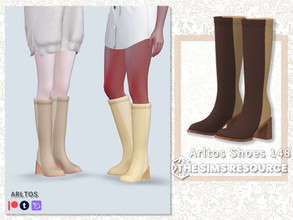 Sims 4 — Two-tone boots / 148 by Arltos — 7 colors. HQ compatible.