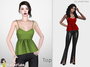 Sims 4 — Bailey tank top with ruffles by talarian — tank top with ruffles for the female