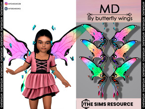 Sims 4 — lily butterfly wings Toddler by Mydarling20 — new mesh base game compatible all lods all maps 4 colors This cc