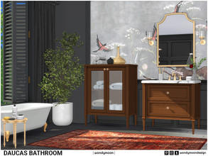 Sims 4 — Daucas Bathroom by wondymoon — Classic style bathroom; Daucas ! Have fun! - Set Contains * Bathroom Sink * Wall