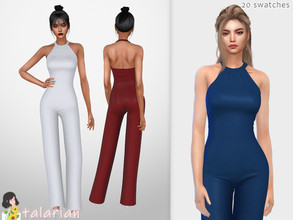 Sims 4 — Ember halter neck jumpsuit by talarian — halter neck jumpsuit with long pants