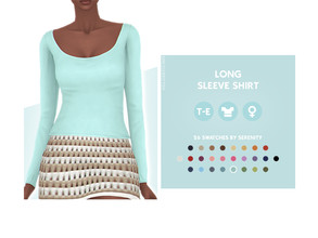 Sims 4 — Long Sleeve Shirt by simcelebrity00 — Hello Simmers! Bring a simple look to your feminine framed sims's current