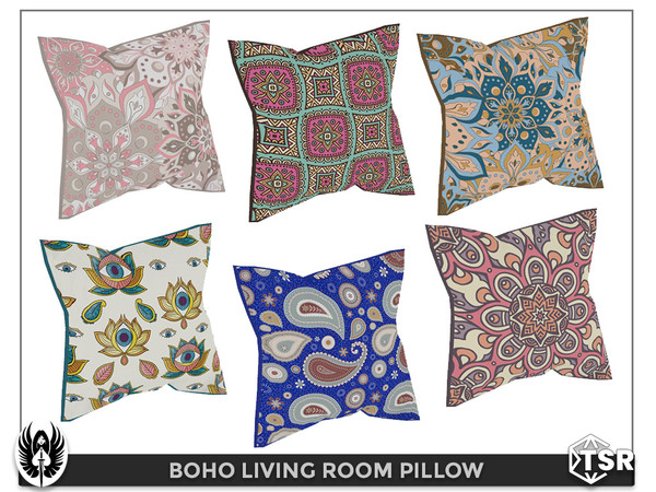 Sims 4 — Boho Living Room Pillow by nemesis_im — Pillow from Boho Living Room Set - 6 Colors - Base Game Compatible 