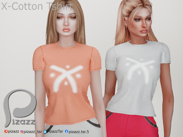 Sims 4 — [PATREON] X Cotton Tshirt by pizazz — Sims 4. Base Game fits all-sized sims. TOP. Make it your own style! Sims 4