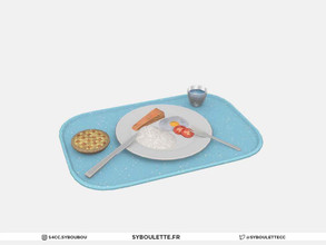 Sims 4 — Highschool Cafeteria - Tray with food by Syboubou — This is a decor tray with food on a plate. Tray color is