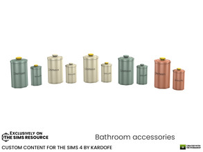Sims 4 — kardofe_Bathroom accessories_Canisters by kardofe — Set of two decorative ceramic jars for the bathroom. In five