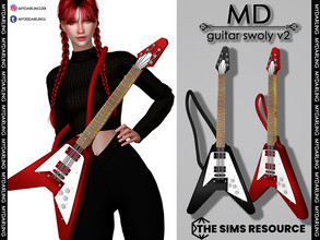 Sims 4 — GUITAR SWOLY V2 WOMEN by Mydarling20 — new mesh base game compatible all lods all maps 10 colors This cc is in a