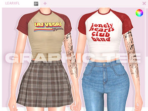 Sims 4 — Graphic Tee V2 by Learxfl — Learxfl's Custom / Recolor MESH REQUIRED ! GO TO REQUIRED ITEM TAB. Graphic Tee V2 -