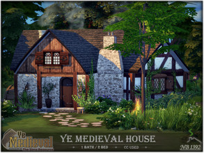 Sims 4 — Ye Medieval House (CC only TSR) by nobody13922 — A small medieval family house, equipped with everything