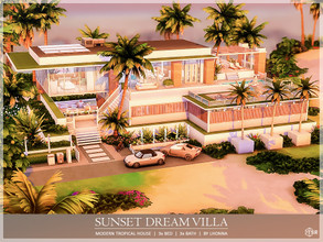 Sims 4 — Sunset Dream Villa /No CC/ by Lhonna — Large, modern tropical home for a family or friends. Great place for a