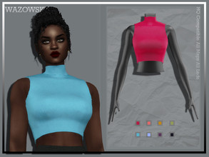 Sims 4 — Basic Top by _WAZOWSKI_ — All Texture Maps New Mesh 8 Colors HQ Compatible
