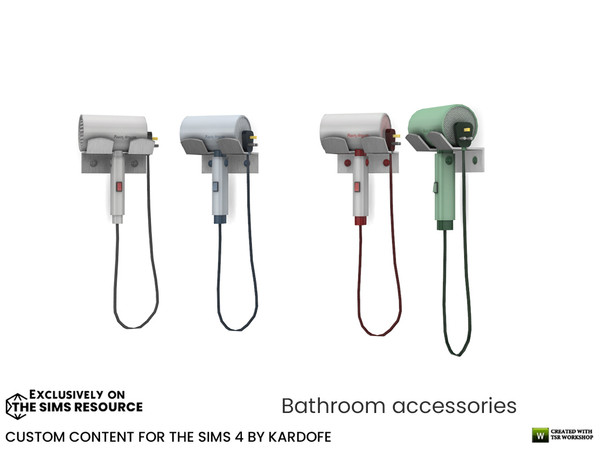 Sims 4 — kardofe_Bathroom accessories_Hair dryer by kardofe — Decorative hair dryer, to be placed on the wall. In four