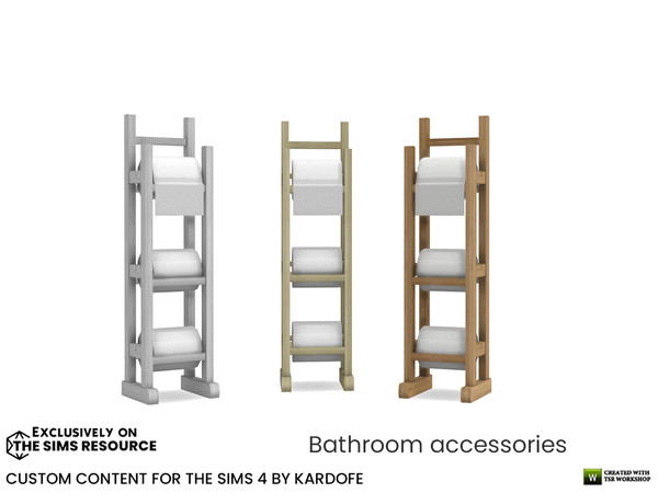 Sims 4 — kardofe_Bathroom accessories_Roll holder by kardofe — Toilet paper roll holder, wooden, decorative. In three
