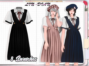 Sims 4 — Uniform by LIN_DIAN — - New Mesh. - ALL Lods. - 8 Swatches. - Specular/Normal MAP.