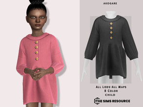 Sims 4 — Faylinn Dress by _Akogare_ — Akogare Faylinn Dress -8 Colors - New Mesh (All LODs) - All Texture Maps - HQ