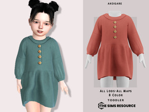 Sims 4 — T-Faylinn Dress by _Akogare_ — Akogare T-Faylinn Dress -8 Colors - New Mesh (All LODs) - All Texture Maps - HQ