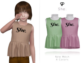 Sims 4 — She. by Praft — Praft - She. - 8 Colors - New Mesh (All LODs) - All Texture Maps - HQ Compatible - Custom