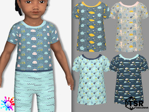 Sims 4 — Toddler Ocean Friends Vest by Pelineldis — Short sleeved vest with ocean animals prints.