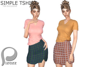 Sims 4 — Simple Tshirt by pizazz — Sims 4. Base Game fits all-sized sims. Simple Tshirt Sims 4 Base game. Pic only shows