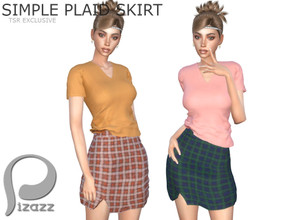 Sims 4 — Simple Plaid Skirt by pizazz — Sims 4. Base Game: Plaid skirt Pic only shows 2 of 6 different colors. NEW Mesh