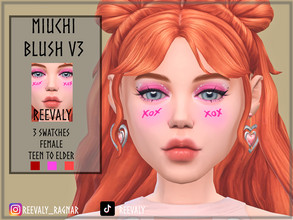 Sims 4 — Miuchi Blush V3 by Reevaly — 3 Swatches. Teen to Elder. Female. Base Game compatible. Please do not reupload.