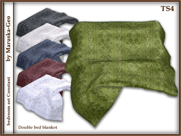 Sims 4 — [bedroom Constant] bed blanket by Maruska-Geo — bed blanket 6 colors