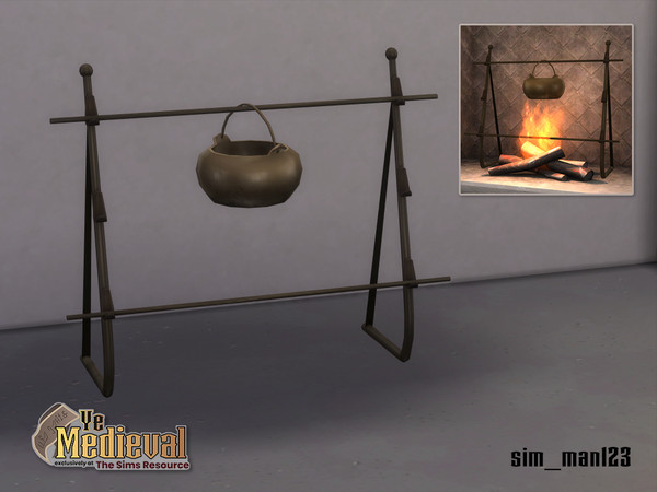 Sims 4 — Margaery Fireplace Cooking Rack by sim_man123 — Midnight snacks, now cooked fresh in your own room!