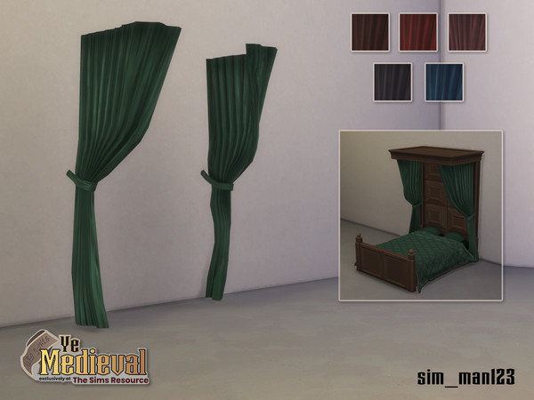Sims 4 — Margaery Half Canopy Curtains by sim_man123 — A pair of curtains for my Margaery Half-Canopy Bed.
