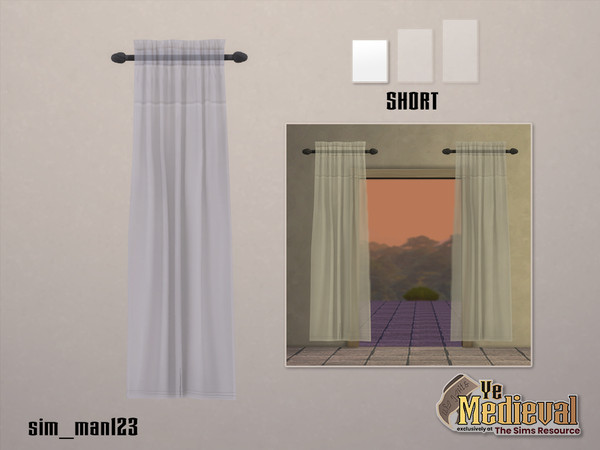 Sims 4 — Margaery Single Curtain - Short Height by sim_man123 — A sheer curtain panel, because sometimes you might want