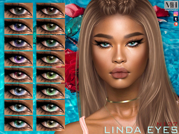 Sims 4 — Linda Eyes N137 by MagicHand — Goddess eyes for males and females in 18 swatches - HQ Compatible. Preview - CAS