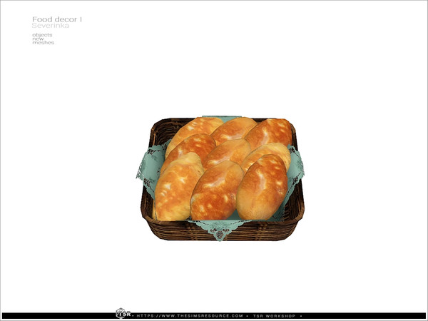 Sims 4 — Food decor - pirozhki fried by Severinka_ — Pirozhki fried. Pastries of Slavic cuisine From the set 'Food decor