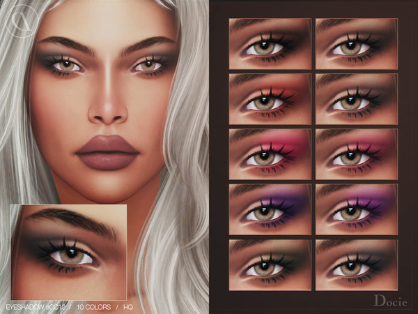 Sims 4 — Eyeshadow #CC12 by Docie — - Custom thumbnail - 10 color options - HQ texture - Compatible with HQ Mod