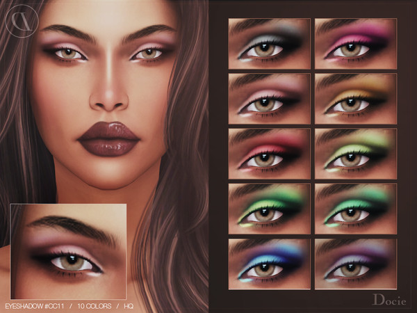 Sims 4 — Eyeshadow #CC11 by Docie — - Custom thumbnail - 10 color options - HQ texture - Compatible with HQ Mod
