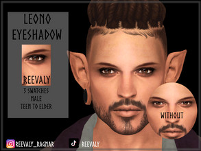 Sims 4 — Leono Eyeshadow by Reevaly — 3 Swatches. Teen to Elder. Male. Base Game compatible. Please do not reupload.